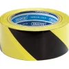 Adhesive Hazard Tape Roll, 33m x 50mm, Black and Yellow