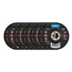 Aluminium Oxide Flap Discs, 115 x 22.23mm, 40 Grit (Pack of 10)