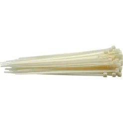 Cable Ties, 4.8 x 200mm, White (Pack of 100)