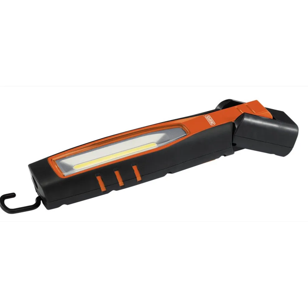 COB/SMD LED Rechargeable Inspection Lamp, 10W, 1,000 Lumens, Orange, 1 x USB Charging Socket Supplied
