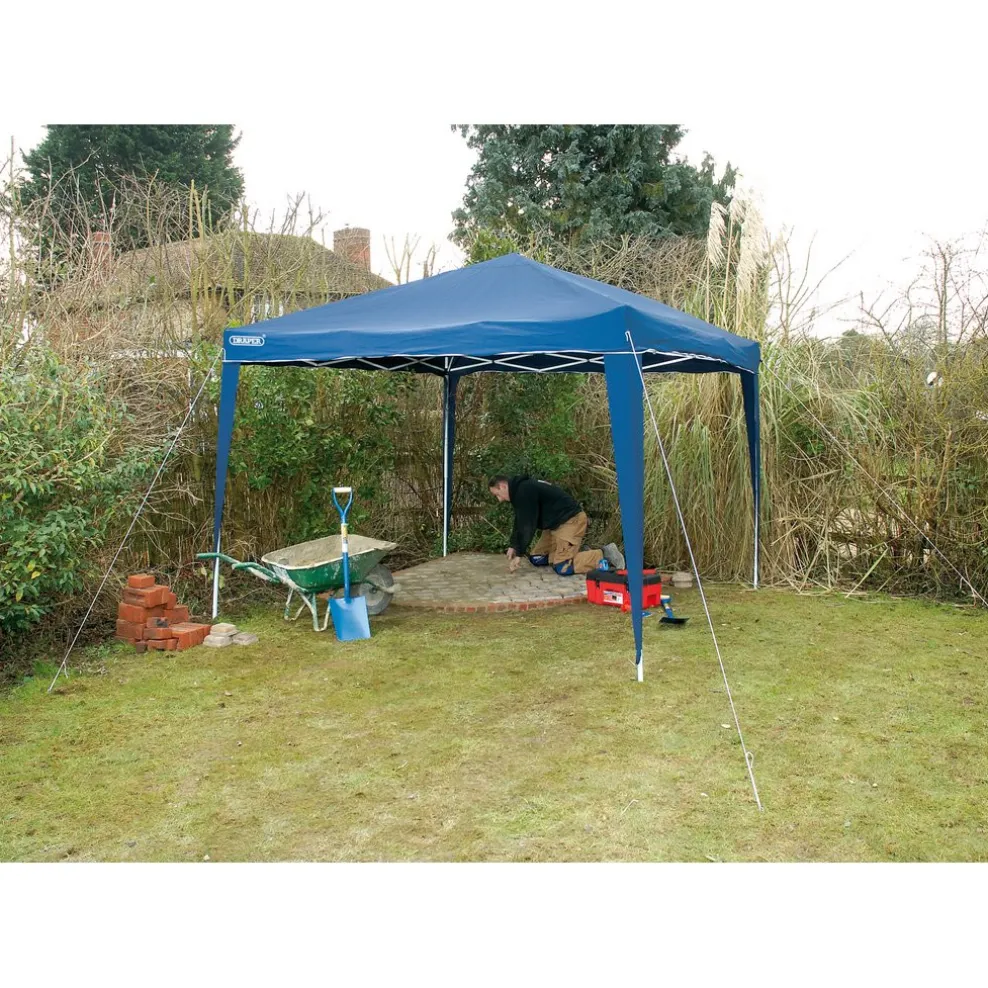 Concertina Gazebo, 3 x 3m, Blue