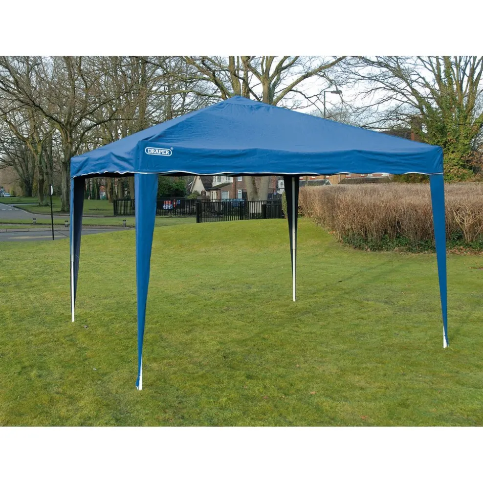 Concertina Gazebo, 3 x 3m, Blue