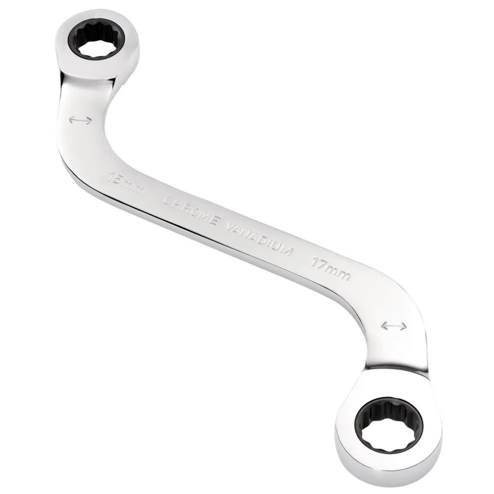 Draper Expert HI-TORQ® Double Ring Ratchet S-Shape Spanner, 15 x 17mm