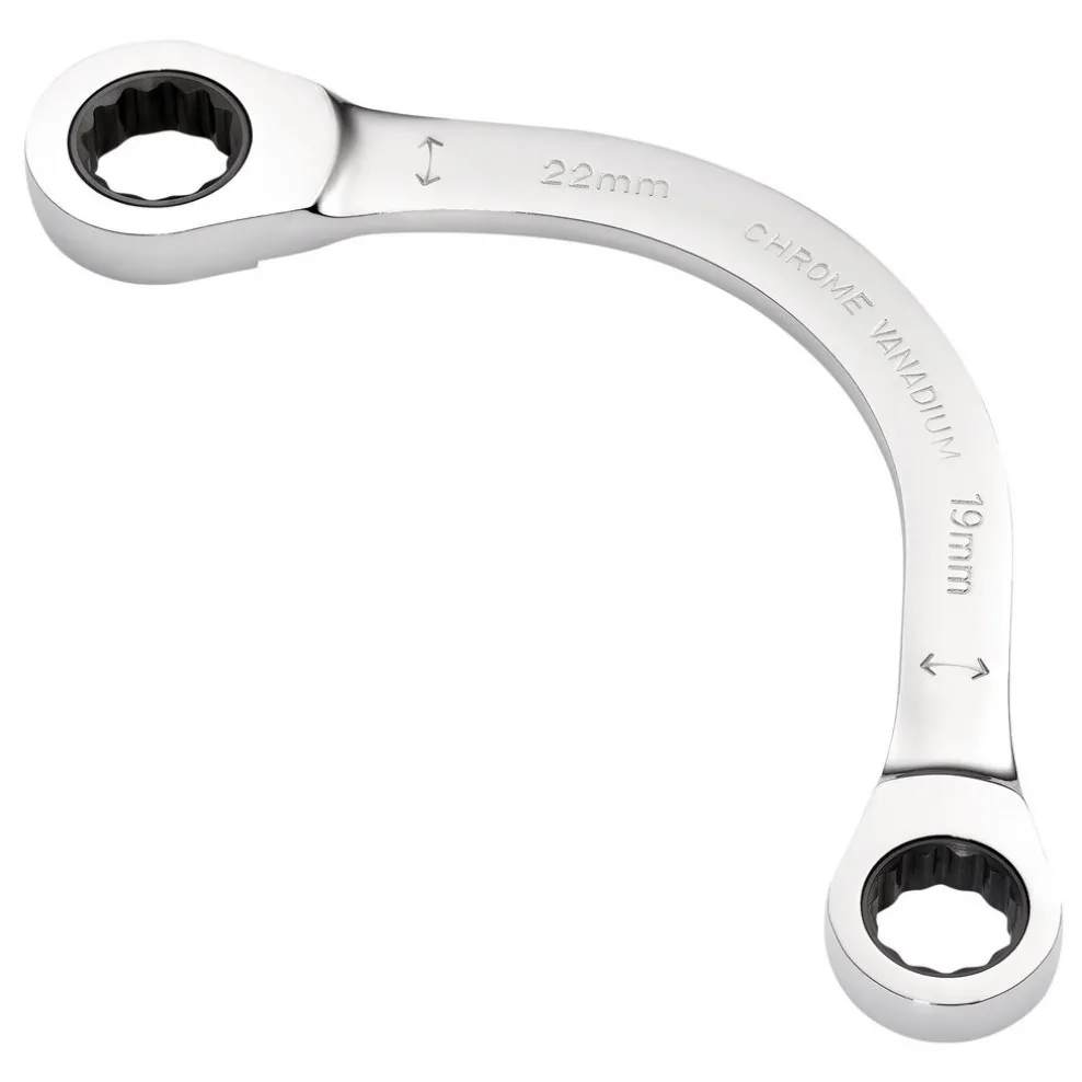 Draper Expert HI-TORQ® Double Ring Ratchet Half Moon Spanner, 19 x 22mm