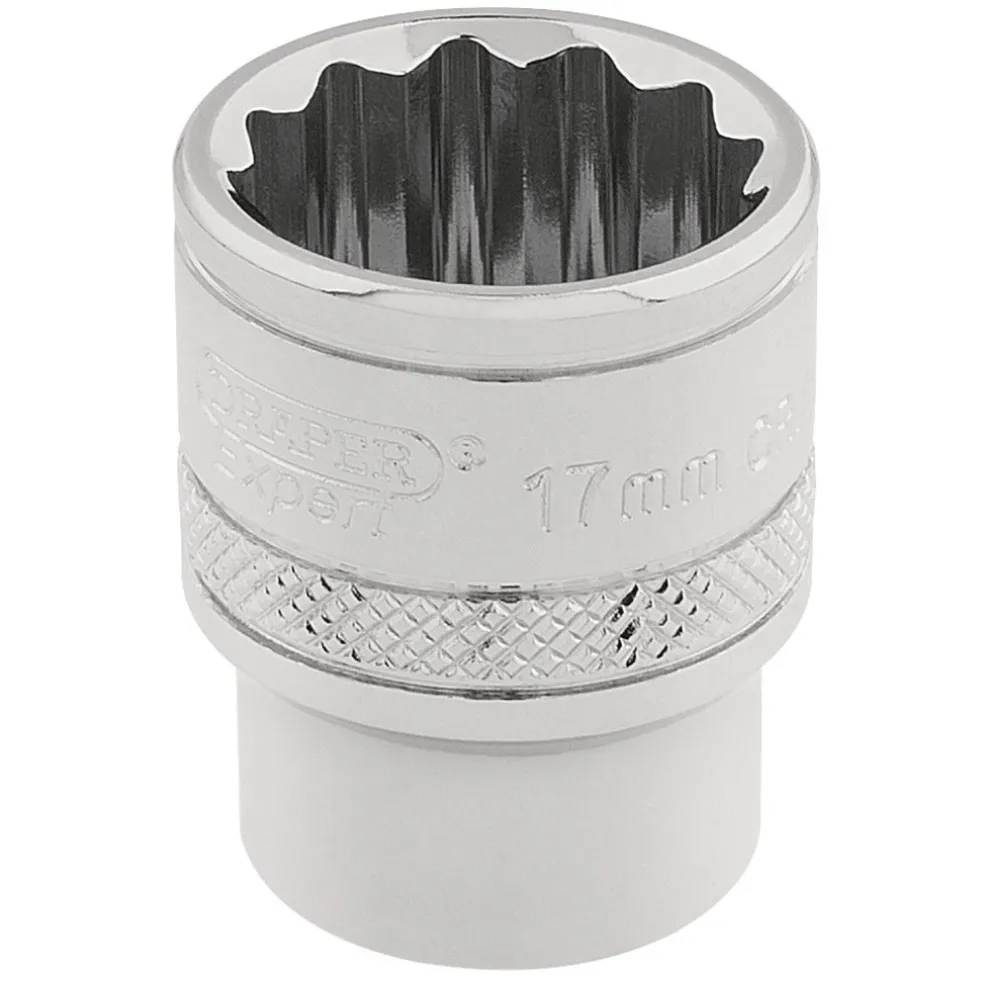 Draper Expert HI-TORQ® 12 Point Socket, 3/8" Sq. Dr., 17mm
