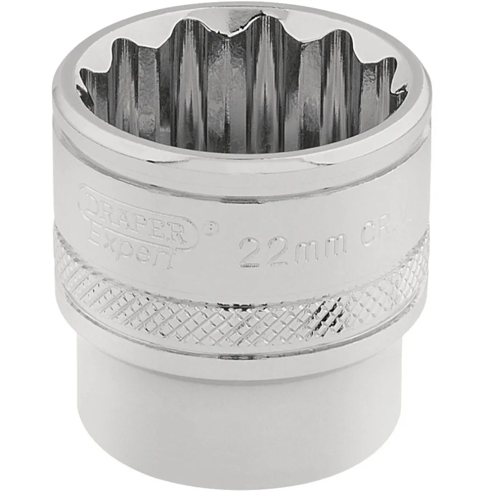 Draper Expert HI-TORQ® 12 Point Socket, 3/8" Sq. Dr., 22mm