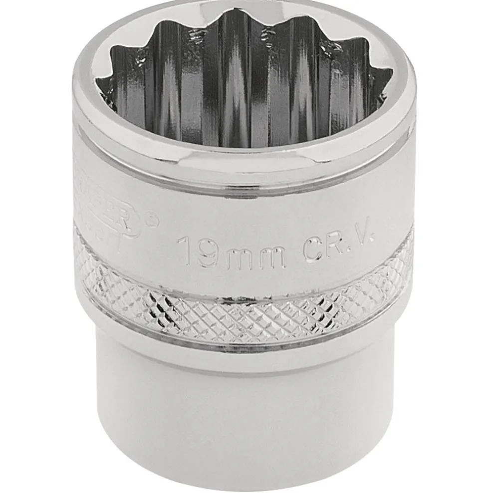 Draper Expert HI-TORQ® 12 Point Socket, 3/8" Sq. Dr., 19mm