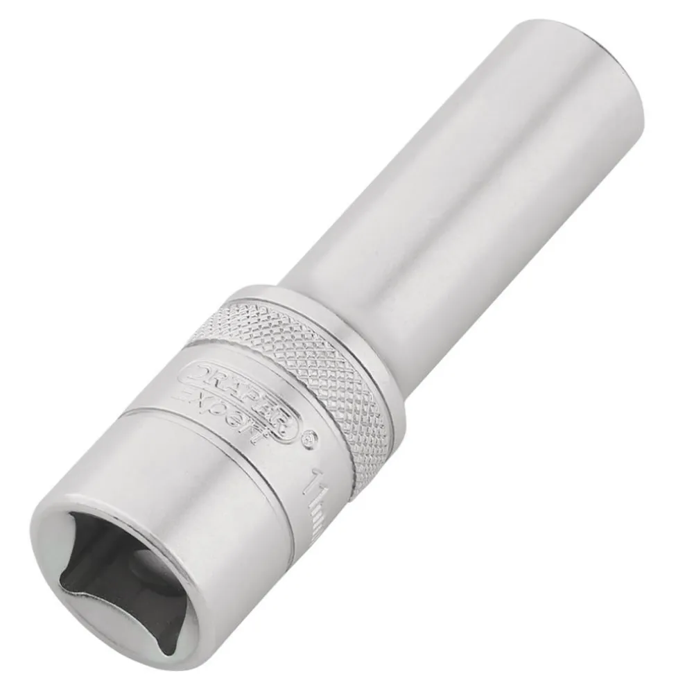 Draper Expert Metric Deep Socket, 1/2" Sq. Dr., Micro Satin Chrome, 11mm