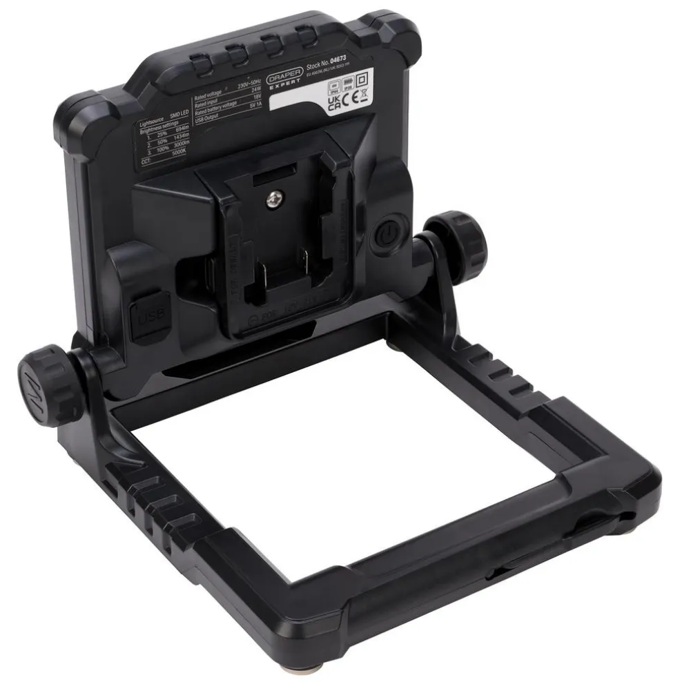 Draper Expert SMD LED AC/DC Hybrid Work Light, 3000 Lumens, 24W