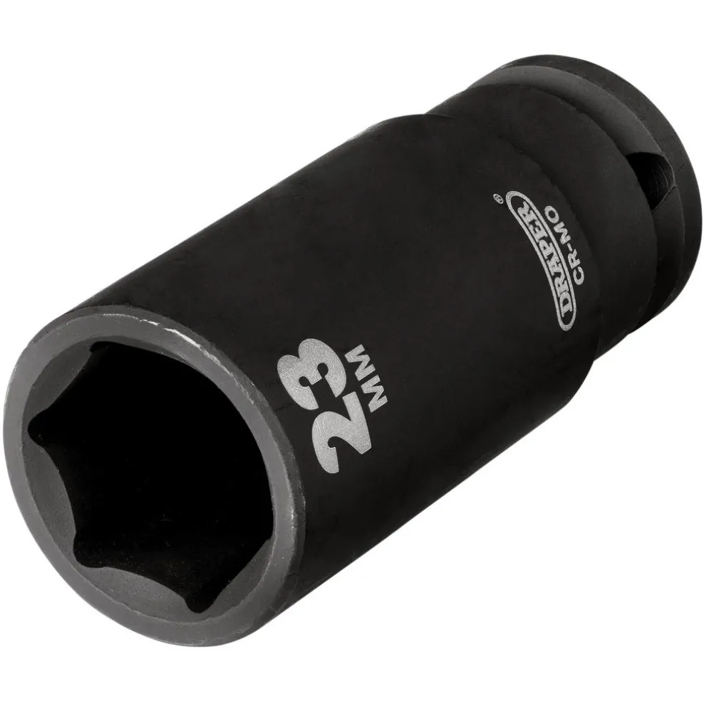 Draper Hi-TORQ® Deep Impact Socket, 1/2" Sq. Dr., 23mm