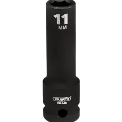 Draper Hi-TORQ® Deep Impact Socket, 1/2" Sq. Dr., 11mm