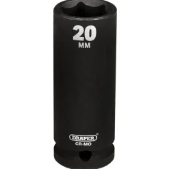 Draper Hi-TORQ® Deep Impact Socket, 1/2" Sq. Dr., 20mm