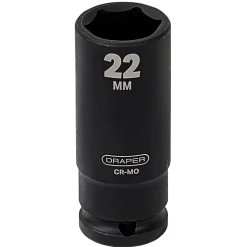 Draper HI-TORQ® Deep Impact Socket, 1/2" Sq. Dr., 22mm