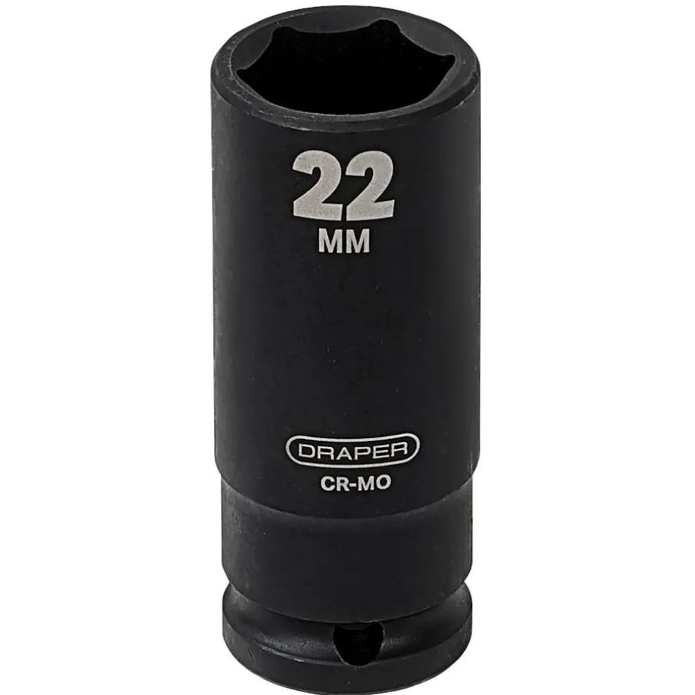 Draper HI-TORQ® Deep Impact Socket, 1/2" Sq. Dr., 22mm