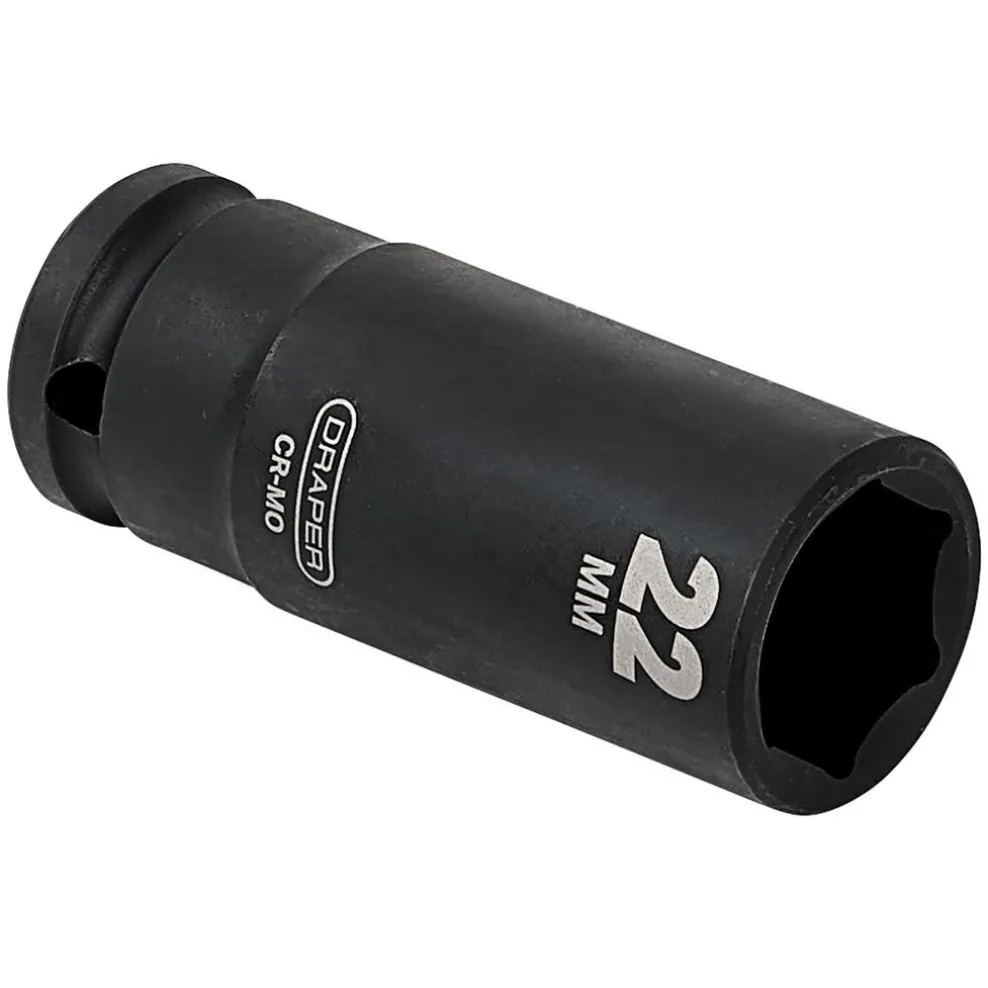 Draper HI-TORQ® Deep Impact Socket, 1/2" Sq. Dr., 22mm