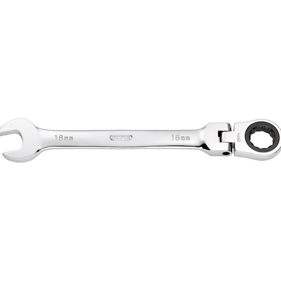 Draper HI-TORQ® Metric Flexible Head Ratcheting Combination Spanner, 18mm
