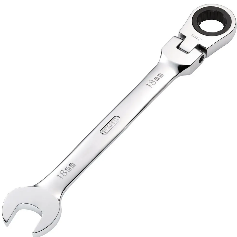 Draper HI-TORQ® Metric Flexible Head Ratcheting Combination Spanner, 18mm
