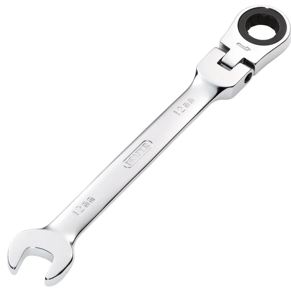 Draper HI-TORQ® Metric Flexible Head Ratcheting Combination Spanner, 12mm