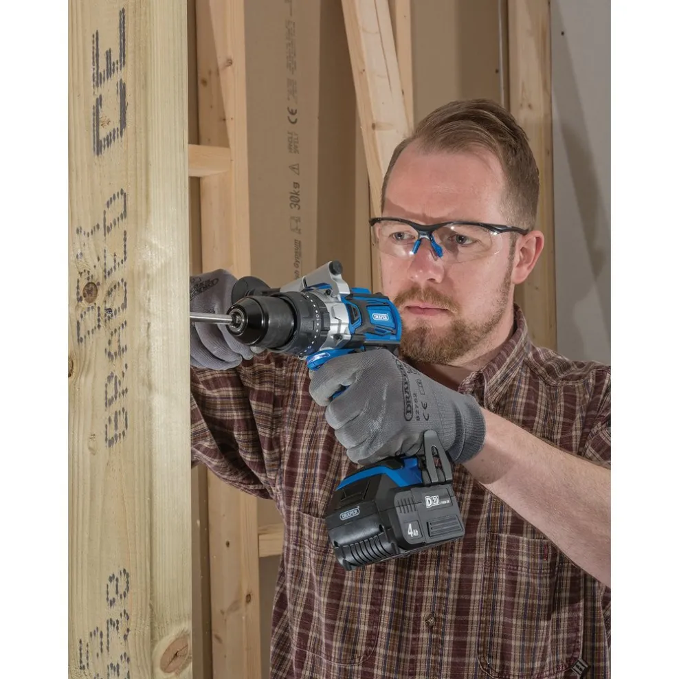 D20 20V Brushless Combi Drill, 1 x 4.0Ah Battery, 1 x Fast Charger