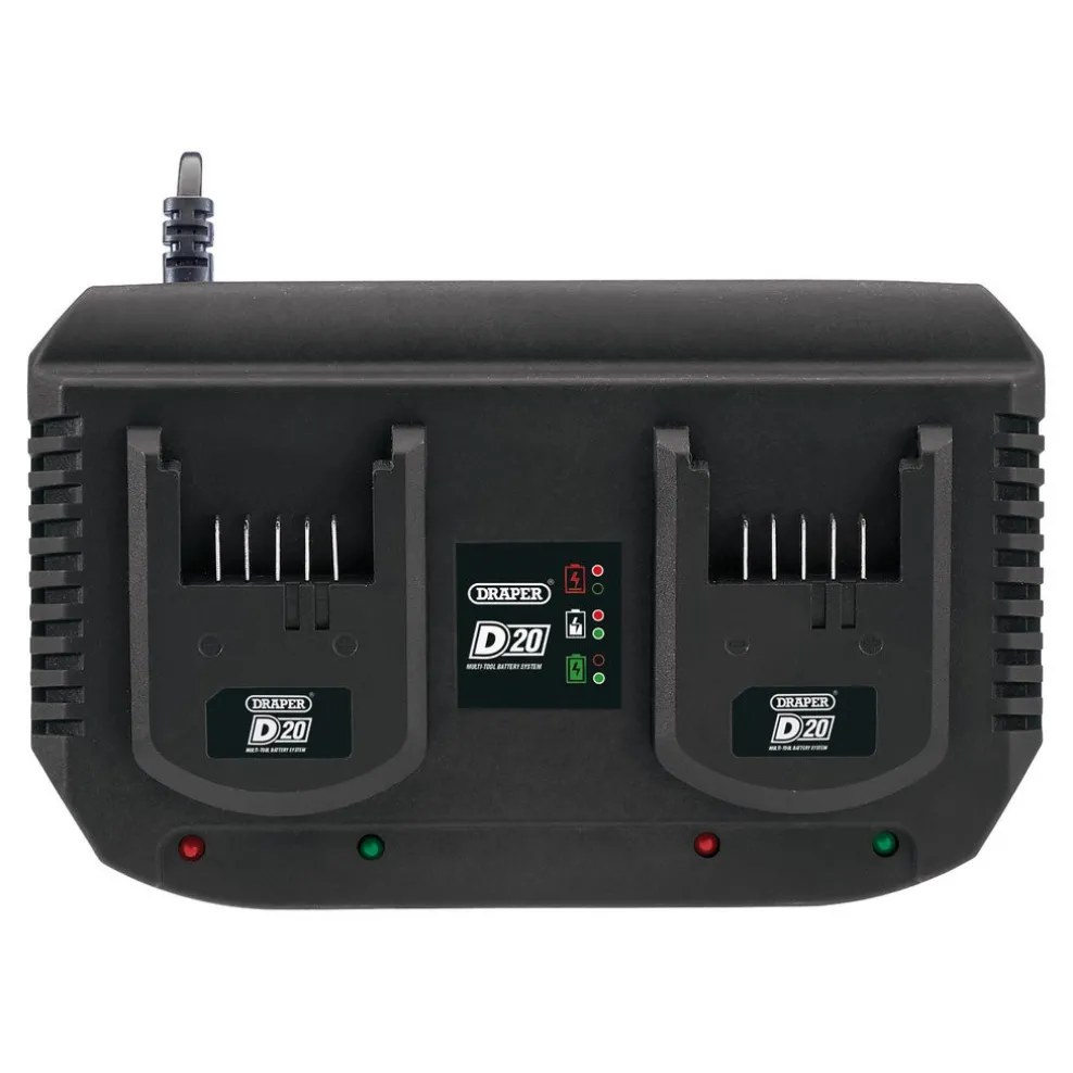 D20 20V Li-ion Fast Twin Battery Charger, 2 x 3.5A