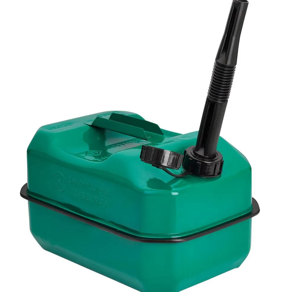 Flat Steel Fuel Can, 10L, Green