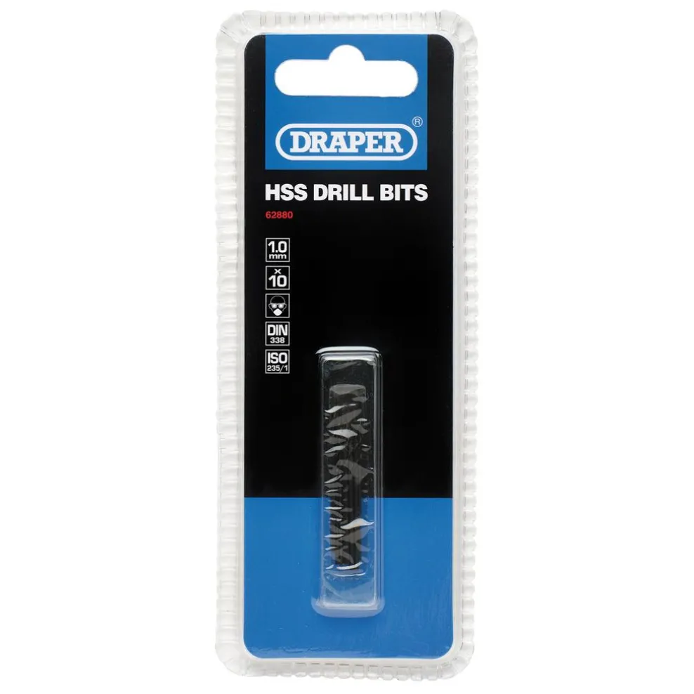 HSS Twist Drill Bits, 1.0 x 35mm (Pack of 10)