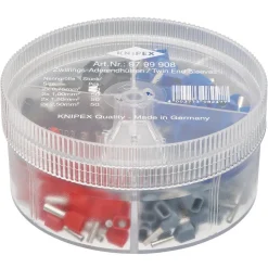 KNIPEX 97 99 908 Assortment Boxes with 200 Twin Wire Ferrules, 4 Parts