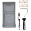 Medium Pile Polyester Paint Roller and Brush Set with Soft Grip (5 Piece)