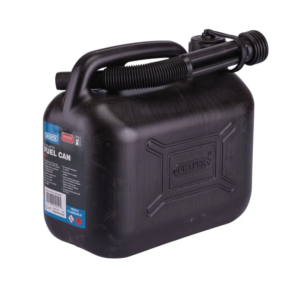 Plastic Fuel Can, 5L, Black