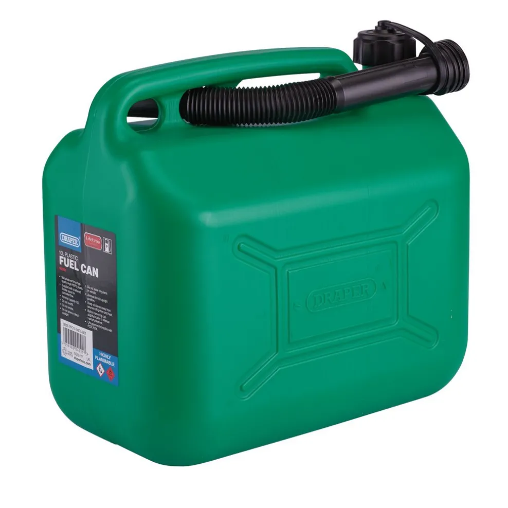 Plastic Fuel Can, 10L, Green
