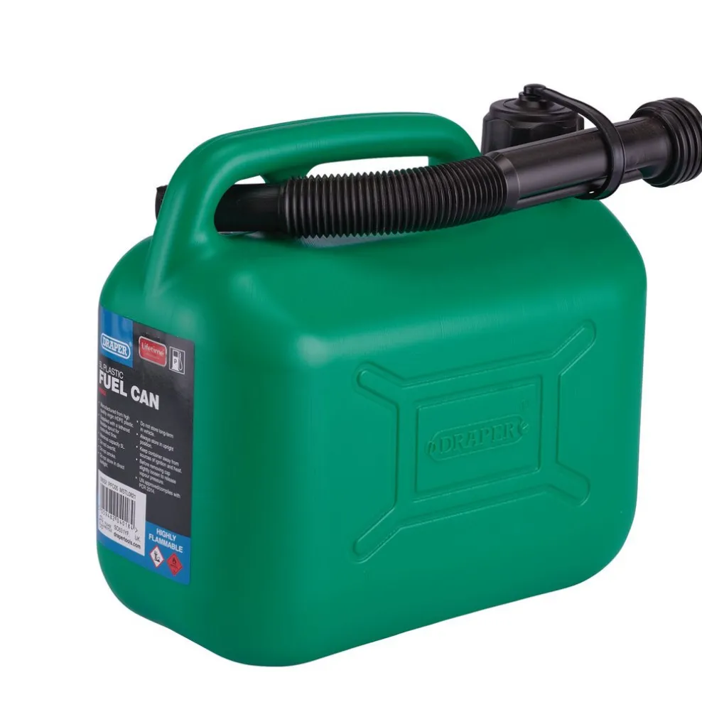 Plastic Fuel Can, 5L, Green