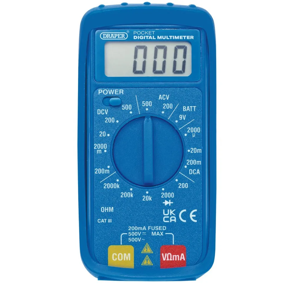 Pocket Digital Multimeter, 500V, AC/DC