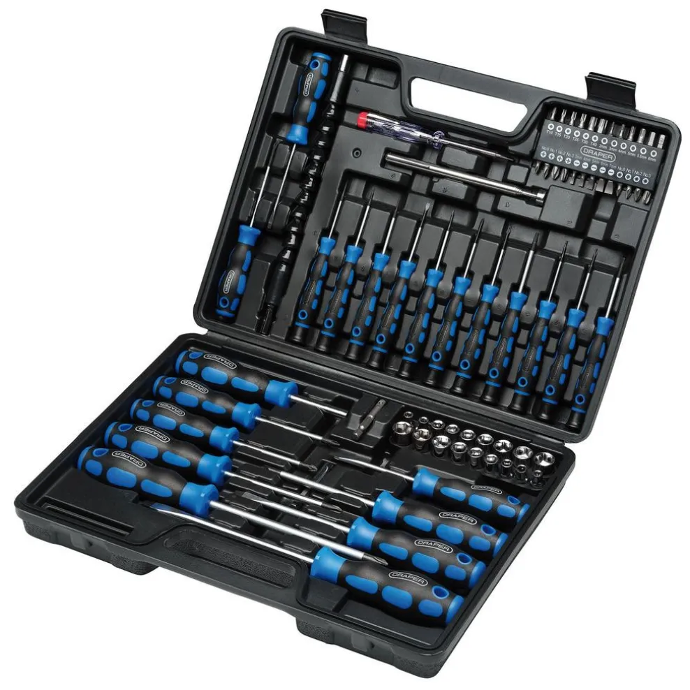 Screwdriver, Socket and Bit Set, Blue (70 Piece)