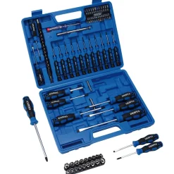 Screwdriver, Socket and Bit Set, Blue (70 Piece)