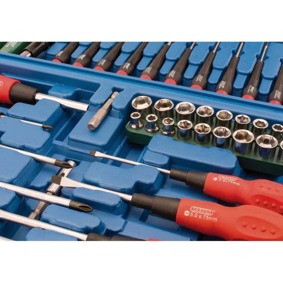 Screwdriver, Socket and Bit Set, Blue (70 Piece)