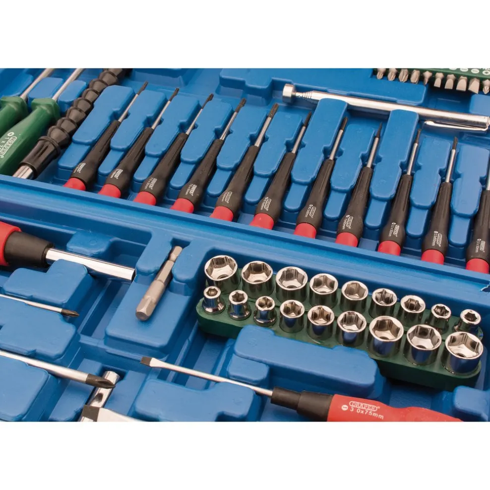 Screwdriver, Socket and Bit Set, Blue (70 Piece)