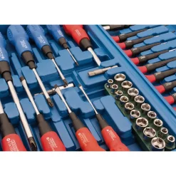 Screwdriver, Socket and Bit Set, Blue (70 Piece)