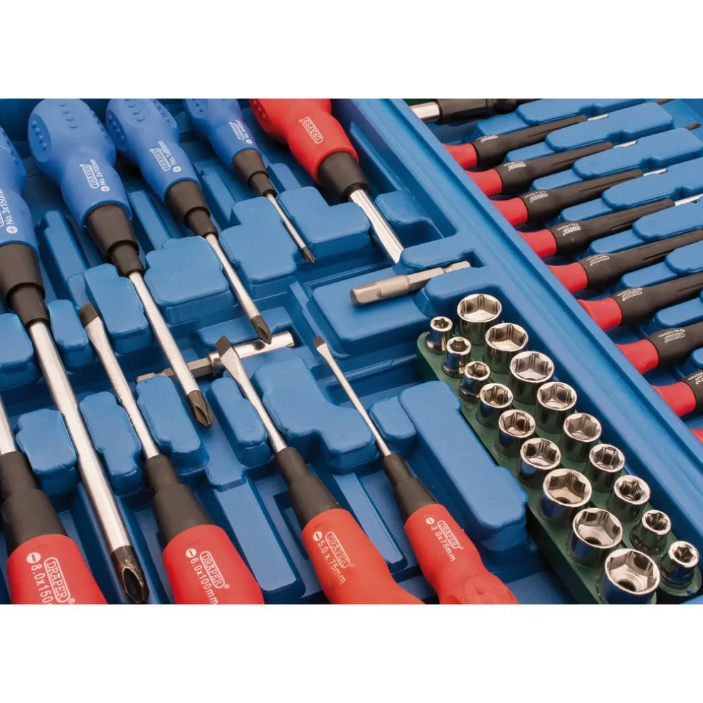 Screwdriver, Socket and Bit Set, Blue (70 Piece)
