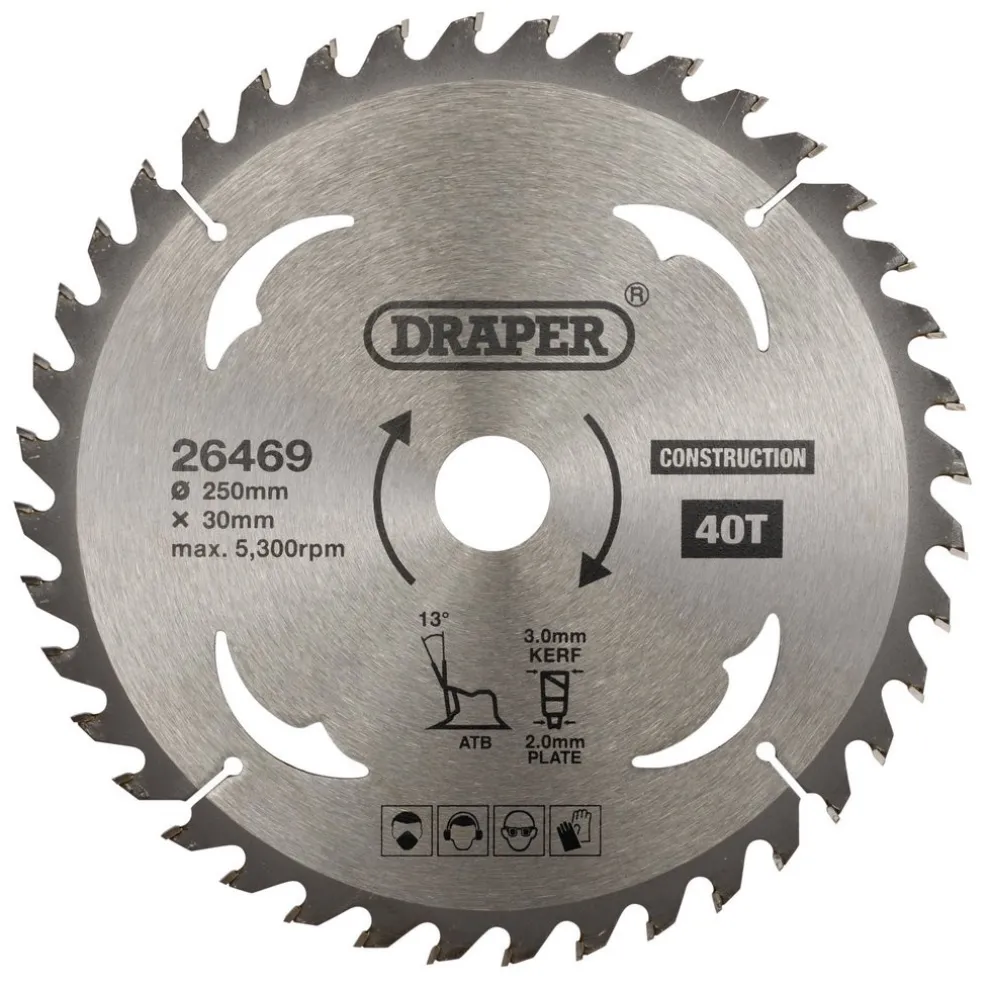 TCT Construction Circular Saw Blade, 250 x 30mm, 40T