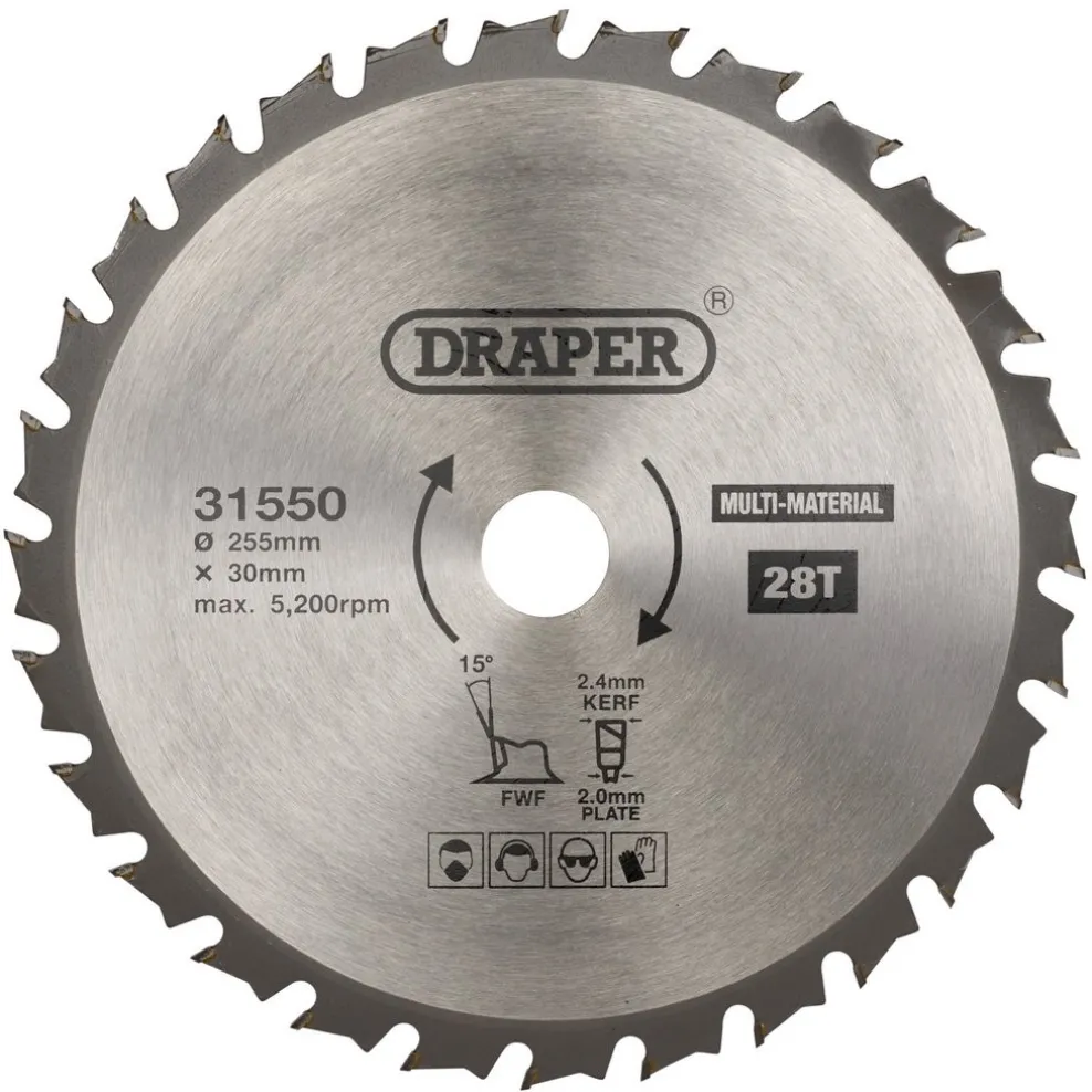 TCT Multi-Purpose Circular Saw Blade, 255 x 30mm, 28T