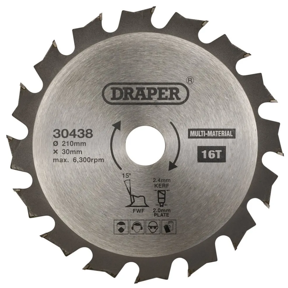 TCT Multi-Purpose Circular Saw Blade, 210 x 30mm, 16T