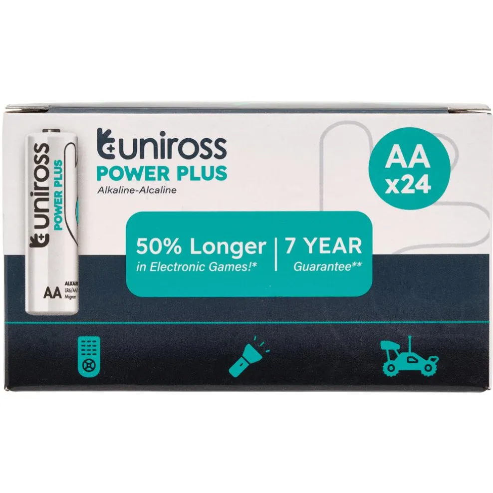 Uniross LR6 AA Power Plus Alkaline Batteries (Pack of 24)