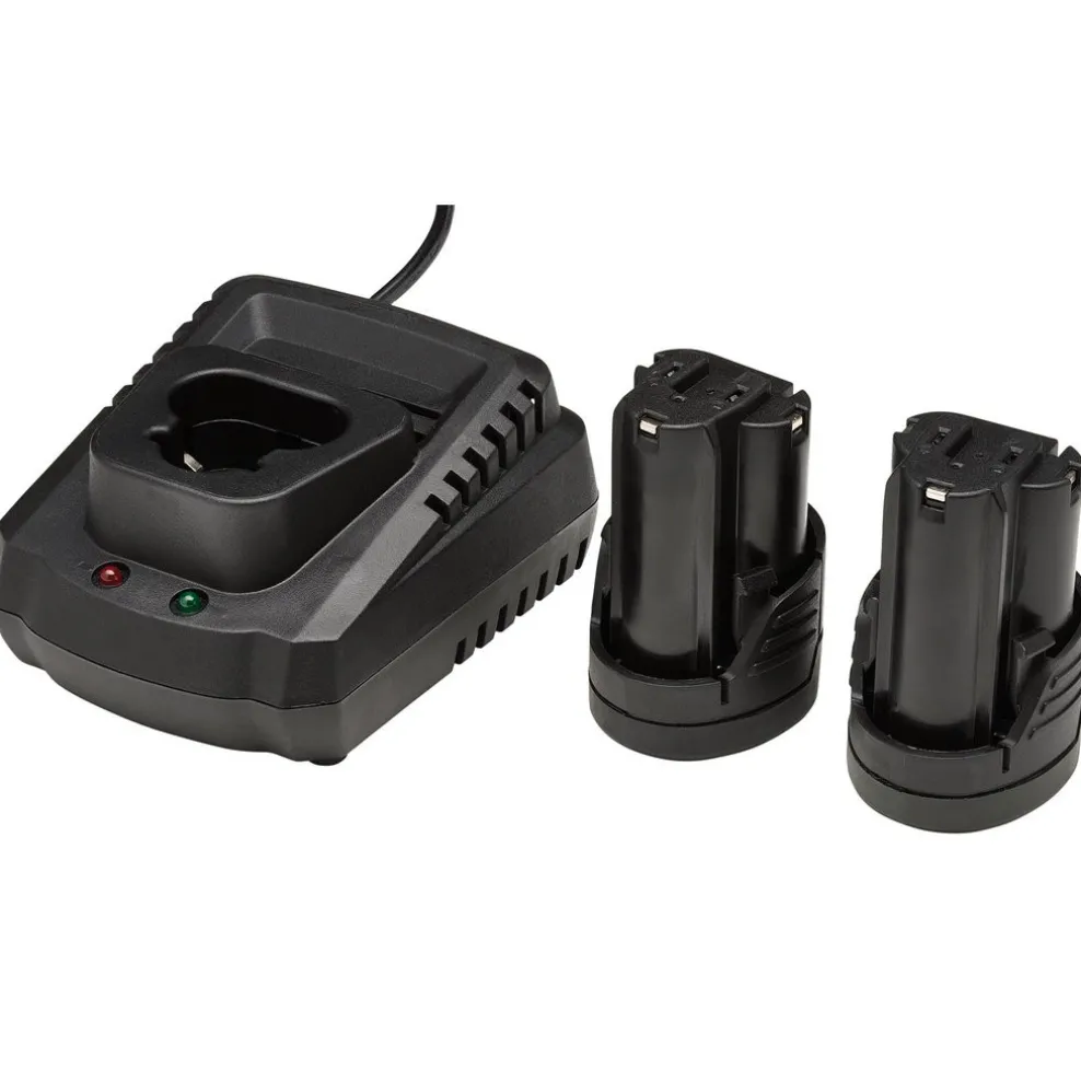 12V Drill Drive and Ratchet Interchange Kit II, 2 x 1.5Ah Li-ion Batteries, 1 x Fast Charger and 1 x Tool Bag