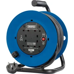 230V Four Socket Industrial Cable Reel, 50m