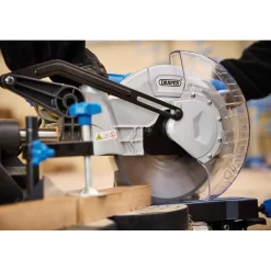 230V Sliding Compound Mitre Saw with Laser Cutting Guide, 210mm, 1500W