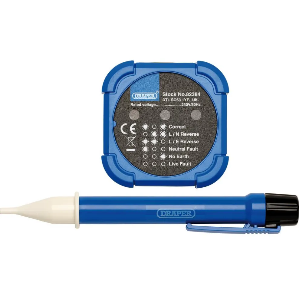 230V Socket and Voltage Tester Set, 200-600V, 3A